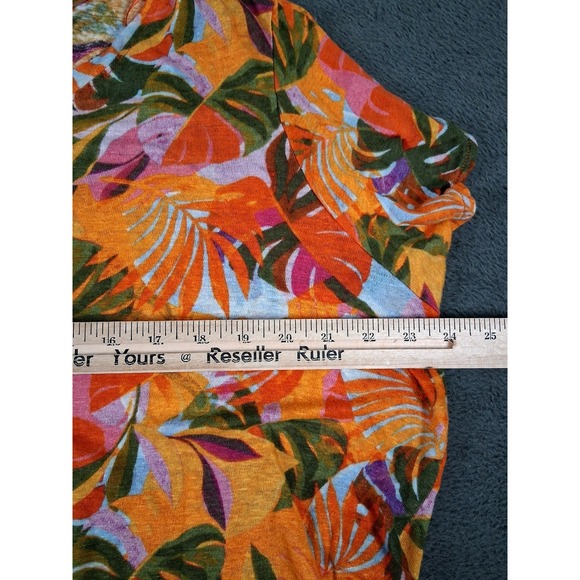 C&C California Linen Top Womens‎ 3X Bright Floral Tunic Lagenlook Resort Cruise - Picture 5 of 9